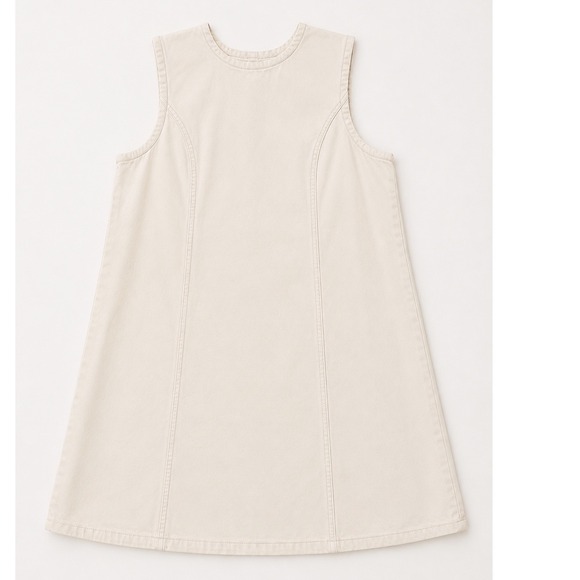 Abercrombie & Fitch Dresses & Skirts - Abercrombie & Fitch Cream Denim Mini Shift Dress Sleeveless Off-White XL